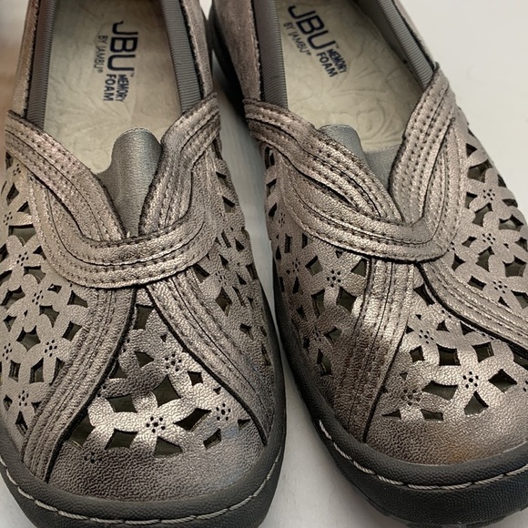 Jambu JBU Pecan B1PC156Silver Cur Out Leather Loafers Sz 7. MCL0988B - Picture 2 of 11